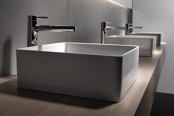 Vitreous china and, more recently, fine fireclay—a blend of clay and minerals that is molded, glazed, and then fired at high temperatures—are two of the most popular options for ceramic bathroom fixtures worldwide. But Swiss bathroom-fixture manufacturer Laufen is offering another possibility. According to Laufen, its SaphirKeramik material has the strength of carbon steel and twice the strength of vitreous china, allowing it to be formed with radii and edges of unprecedented thinness—1mm to 2mm. laufen.com