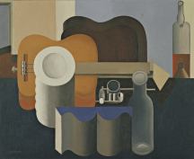 Nature Mort (Still Life), an oil painting from 1920, just before Charles-Édouard Jeanneret reinvented himself as Le Corbusier.