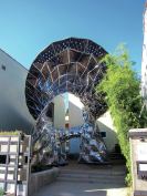 The Bloom pavilion, designed by Doris Kim Sung, is composed of panels made of two different types of metal that curl at different temperatures. It earned an Honorable Mention nod in ARCHITECT's 2012 R+D Awards.