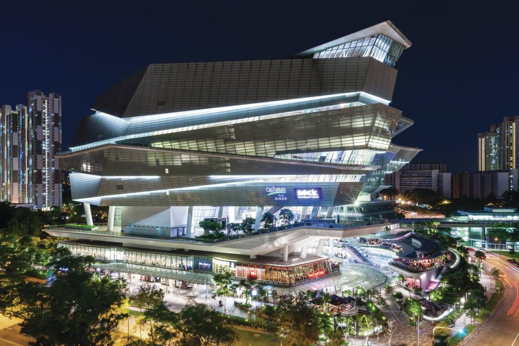 The Star is sited in the One North development in Singapore, and brings new retail, restaurants, and an entertainment venue to the business and residential neighborhood.