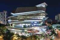 The Star is sited in the One North development in Singapore, and brings new retail, restaurants, and an entertainment venue to the business and residential neighborhood.