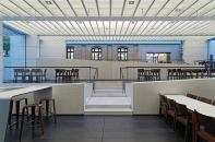 A view of the new casino space at Stuttgart, Germany-based insurance company WGV's headquarters. It serves as a central gathering spot and self-service cafeteria for employees.