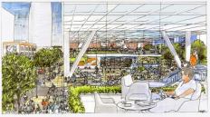 A rendering of the mixed-use development