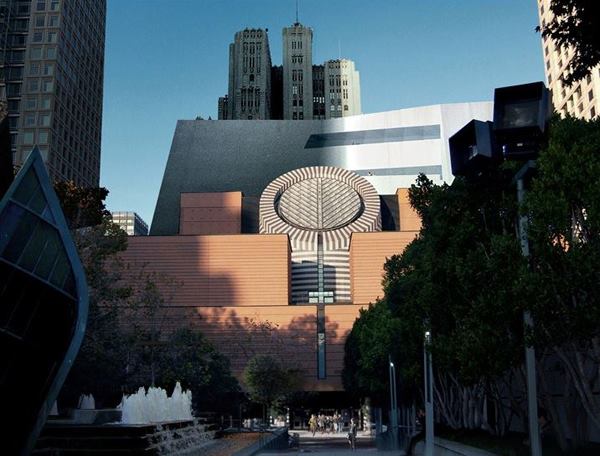November 2011 rendering showing the addition from the west, with the existing Mario Botta-designed museum building in the foreground.