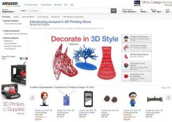 A screenshot of Amazon's new online 3D printing store.