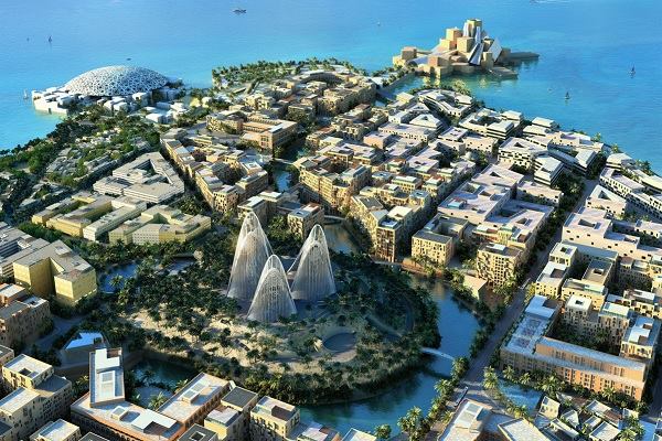 A rendering of Saadiyat Island.