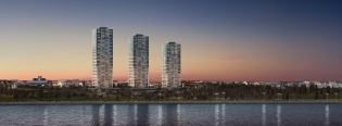 The OnaltiDokuz towers in Istanbul, Turkey.