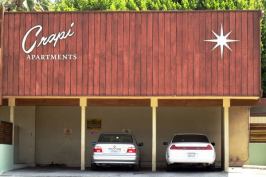 The dingbat is a typology common in Los Angeles, known for incorporating street-level semi-enclosed parking beneath dwelling units.