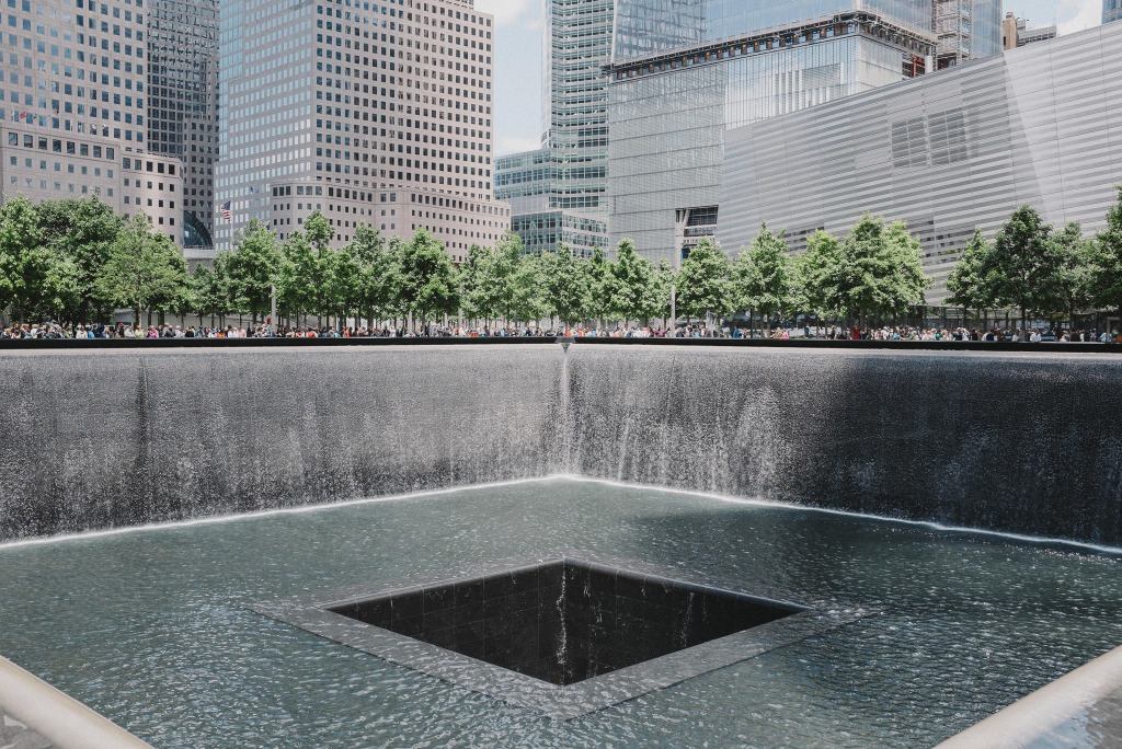 At Ground Zero, two reflecting pools memorialize the sites of the former Twin Towers.