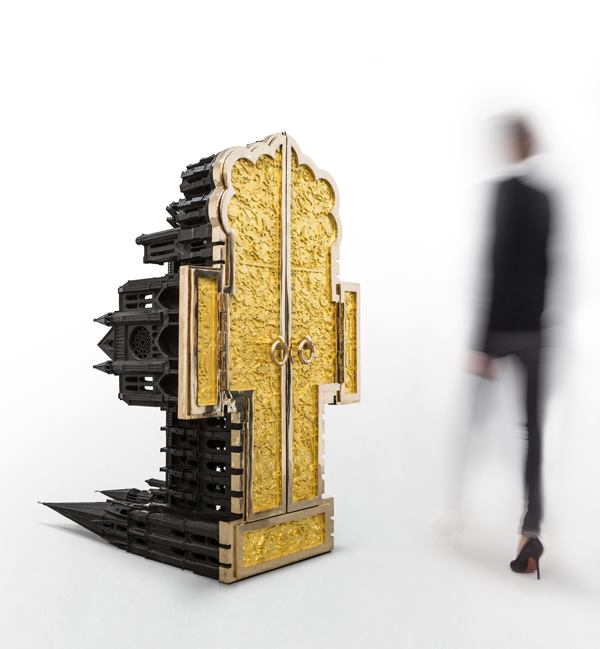 The nave of Studio Job's re-imagined Chartres Cathedral opens as a cabinet.