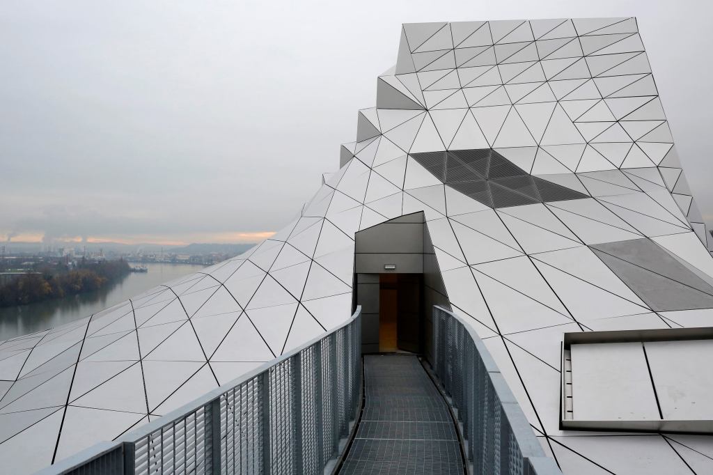 The rooftop of the new "Musee des Confluences", a science and anthropology museum designed by Austrian architect Wolf Dieter Prix in Lyon, France, was inaugurated on Friday.