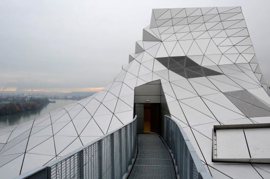 The rooftop of the new "Musee des Confluences", a science and anthropology museum designed by Austrian architect Wolf Dieter Prix in Lyon, France, was inaugurated on Friday.