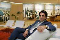 Santiago Calatrava in a model of a living room at the sales center of The Chicago Spire on Sept. 26, 2007.