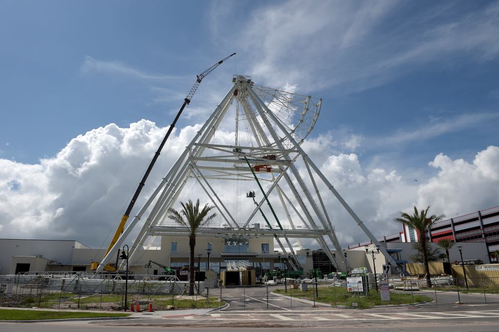 The under-construction Orlando Eye in Orlando, Fla.