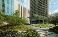 The plaza helps to revitalize downtown Oklahoma City's urban core and creates a new gathering space for employees.