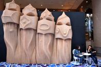 A model designed by Spanish architect Antonio Gaudí, part of the Gaudí Architecture Exhibition in Hong Kong. The exhibition runs from April 30 to June 1.