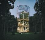 A.Masow Design Studio designed the Tree in the House project for site in a Kazakhstan forest.