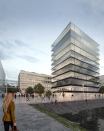 Mainz Hafenspitze is an ensemble of two office buildings in a harbour transformation area.