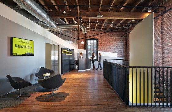 The+entry+to+Sprint+Accelerator%27s+co-working+space+on+the+second+level+of+a+renovated+century-old+building+in+downtown+Kansas+City%27s+Crossroads+Arts+District.