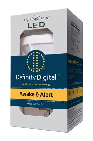 Awake & Alert is among Lighting Science's Definity Digital platform of lamps whose spectrums are adjusted for uses such as boosting alertness and improving melatonin production.