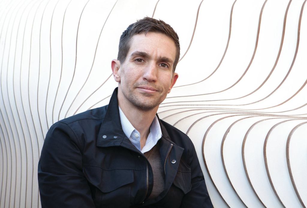 Kevin Toukoumidis, AIA, takes a break at the Wave, a dynamic bench in the city’s Southport Corridor neighborhood that doubles as almost anything else.