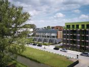 The garden behind the four Soft House units is meant to be shared by residents.