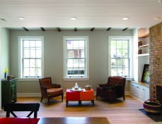 The Samuel Noakes House wasn't a preservation project, but rather was a restoration of an 1810 building that takes advantage of the home's interesting wood and masonry.