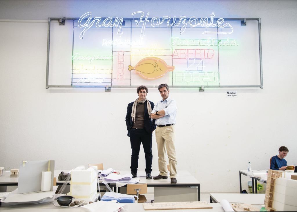 Alfredo Brillembourg (left) and Hubert Klumpner in the offices of Urban-Think Tank.