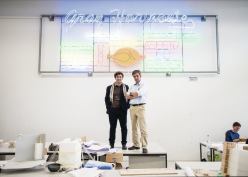 Alfredo Brillembourg (left) and Hubert Klumpner in the offices of Urban-Think Tank.