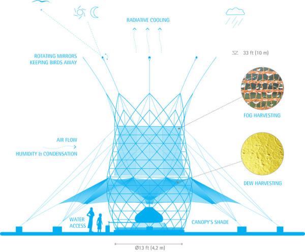 Architecture and Vision's prototype water-harvesting hub and community center.