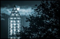 Moonrise over the Washington Monument.