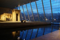 The Temple of Dendur and reflecting pool at the Metropolitan Museum of Art in New York.