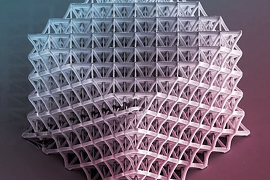 A nanotruss structure fabricated by Caltech researcher Julia Greer.