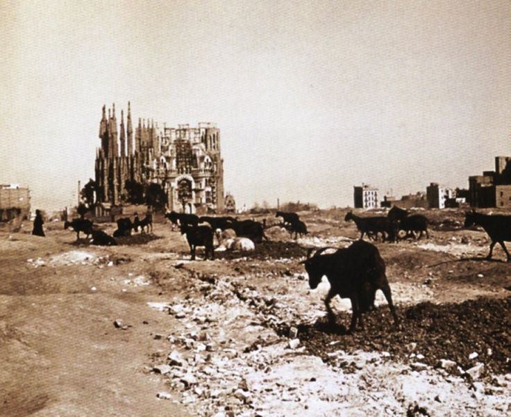 Antoni Gaudí's La Sagrada Familia in Barcelona, Spain, circa 1915. Now one of the most-visited cultural sites in the country, the project's ongoing construction has subjected it to generations of critics.