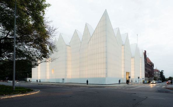 Philharmonic Hall, designed by Fabrizio Barozzi and Alberto Veiga, in Szczecin, Poland.