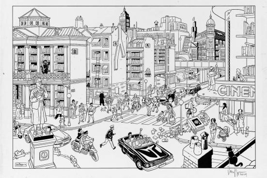 Bibliostraat by Peter Van DongenLot 271&nbsp;Ink on paper, 57 x 38 mm