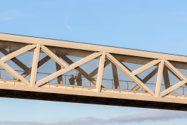 The pedestrian bridges connect metro stations to parking lots – helping commuters cross busy roads more safely.