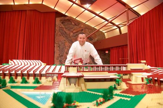 Adam Reed Tucker with his latest creation