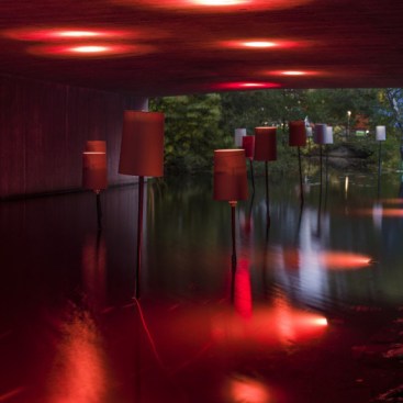 One of the 2015 Lights in Alings&aring;s installations titled "Livingroom Under
the Highway."&nbsp;