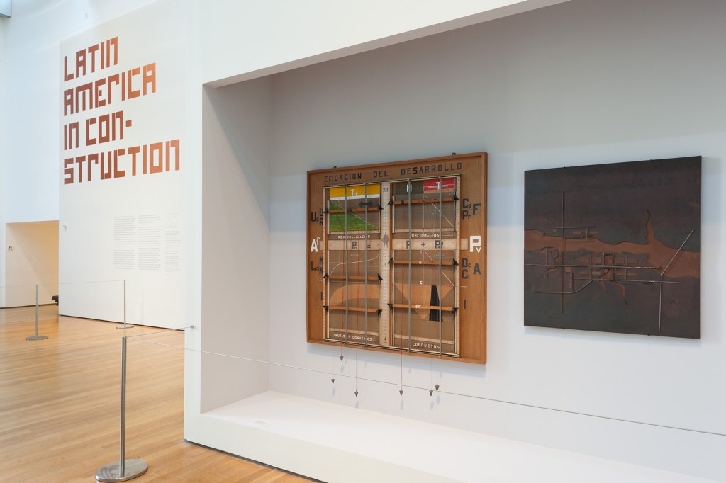 Installation view of Latin America in Construction: Architecture 1955-1980 at The Museum of Modern Art, New York (March 29-July 19, 2015).