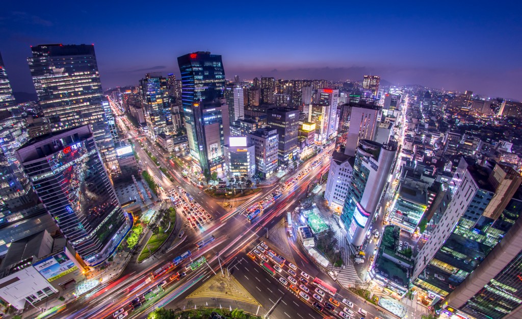 Rooftop view of Gangnam, South Korea.