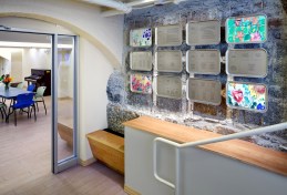 Women's Lunch Place entry and donor wall