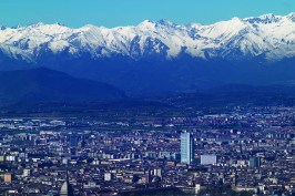 Tower rises 38 stories above historic cityscape of Turin