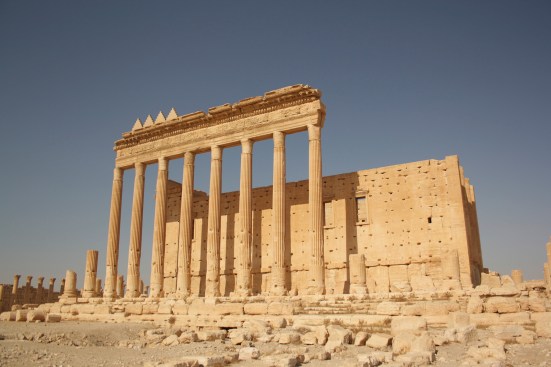 The ruins of the Temple of Bel, in the ancient city of Palmyra, in Syria, prior to its highly publicized destruction at the hands of ISIS in August.