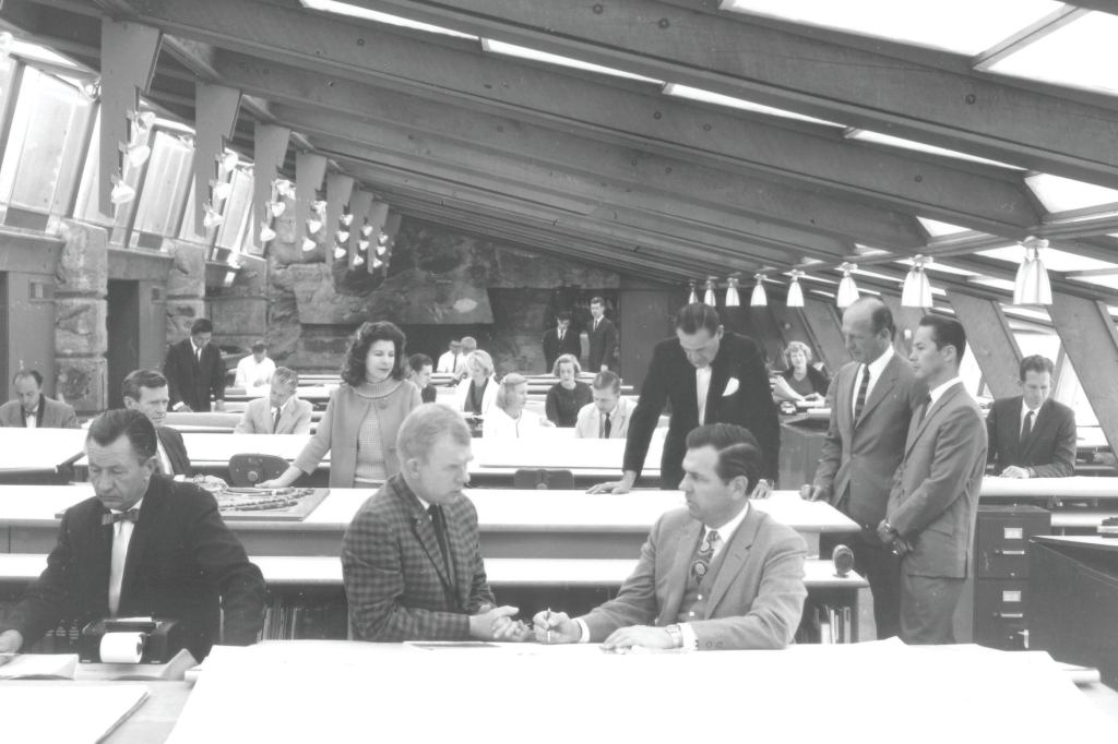 At a time when women had few options in architecture, Frank Lloyd Wright provided one, as a circa 1962 photo from Taliesin West attests.