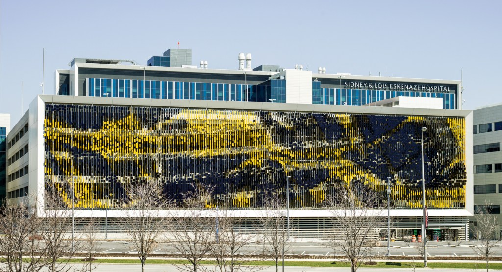 South elevation, Eskenazi Hospital parking garage