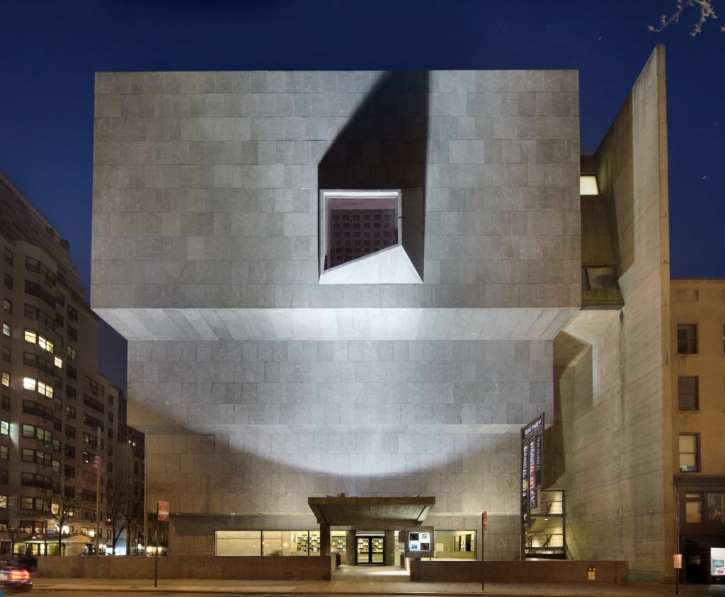 The west entrance of the Breuer-designed Whitney.