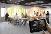 A rendering of a smart office, in Italy, designed by Carlo Ratti Associati.