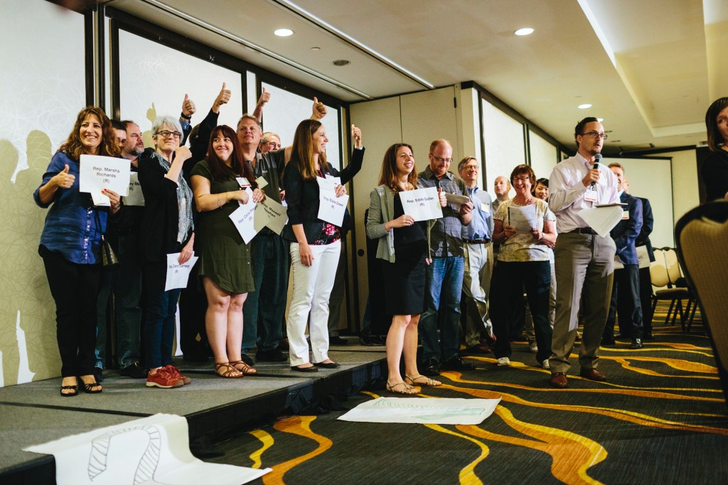 Participants present their legislative campaign plan at the AIA's inaugural SpeakUp event, in Washington, D.C.