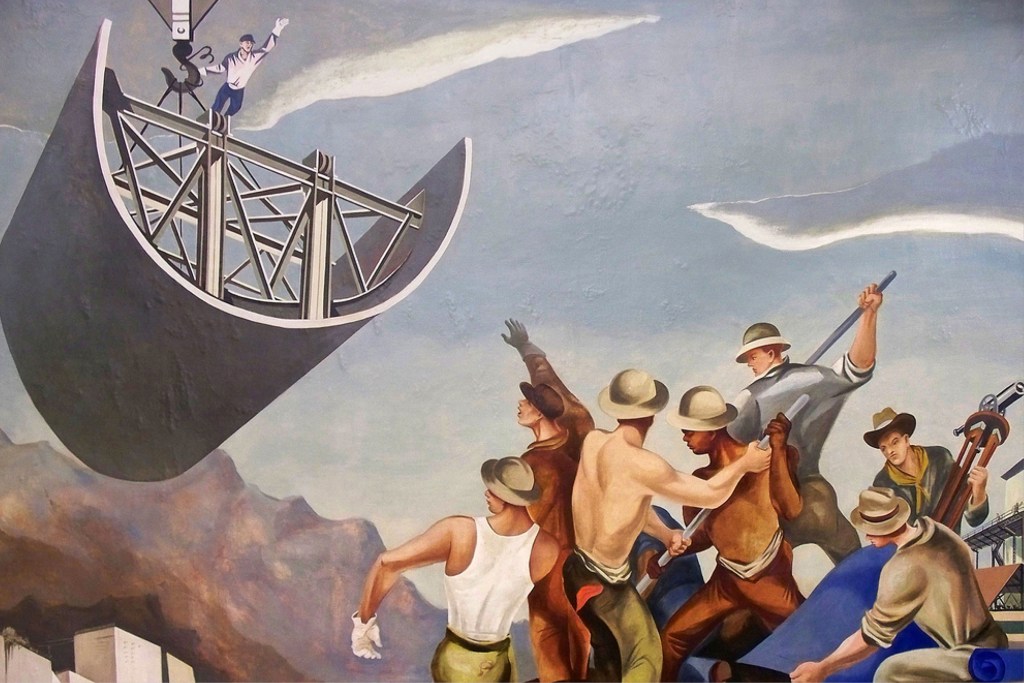 Construction of the Dam (the Department of the Interior, Washington, D.C.), detail, 1938